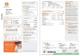 Australia Alinta Energy electricity business utility bill template in Word and PDF format, 2 pages